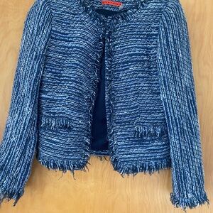 Alice & Olivia Blue Knit Blazer